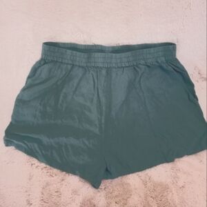 Volcom Y2KTeal Green Blue Silky Boxer Style Board Shorts With Side Slash Pockets